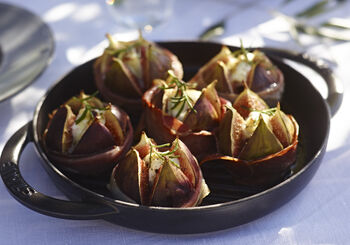 GRILLED FIGS IN A PARMA HAM WRAP WITH TALEGGIO CHEESE