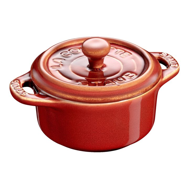 Ceramique, Mini Cocotte 10 cm, rund, Antik-Kupfer, Keramik, large 1