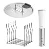 ENFINIGY, Set sous-vide con stick, griglia e coperchio, 3-pz. / 24 cm, bianco / argento, Acciaio Inox, small 1