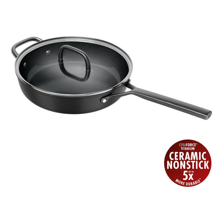Milano, 28 cm aluminum Saute pan with glass lid, large 1