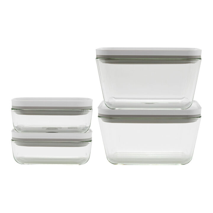 Fresh & Save, 4-pc, Vacuum Box Set, Glass, Grey, large 1