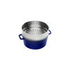 La Cocotte, Cocotte con cestello a vapore rotonda - 26 cm, blu scuro, small 2