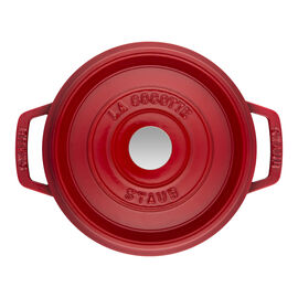 Cocotte 20 cm, redondo, Vermelho cereja, Ferro fundido