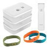 Set bo&icirc;tes sous-vide & pompe, 7-pcs. /L flat, semi transparent-gris / blanc, Plastique, small 1