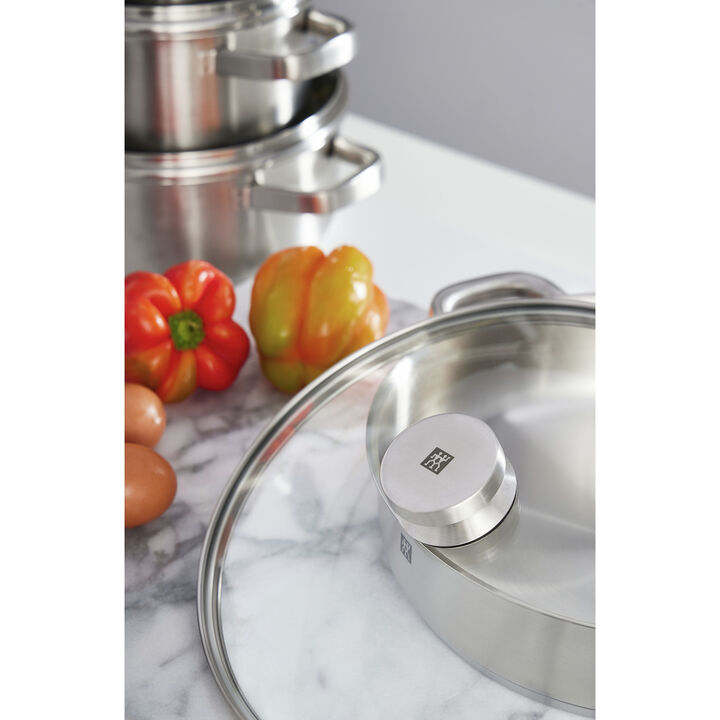 Joy, Double Handled Saute Pan with lid, 4.25 l, 18/10 Stainless Steel, large 3