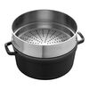 La Cocotte, Cocotte con cestello a vapore rotonda - 26 cm, nero, small 2