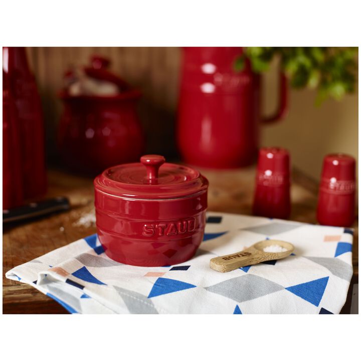 Ceramique, Salzfass 250 ml, Kirsch-Rot, Keramik, large 2