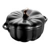 Stoneware, 0.5 qt, Pumpkin, Petite Dutch Oven, Matte Black, small 1
