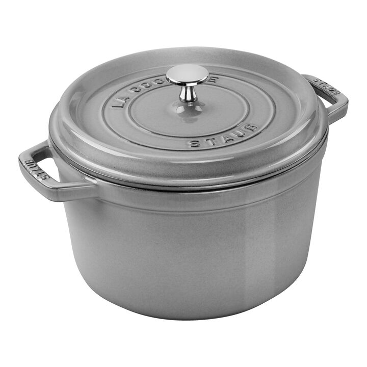 La Cocotte, Cocotte tief 24 cm, rund, Graphit-Grau, Gusseisen, large 1