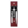 CLASSIC, 3-pcs Leather Snap fastener case red, small 1