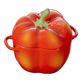 Ceramic Cocotte | Portakal Kırmızısı | 11 cm | 450 ml | Kırmızı Biber,,large 1
