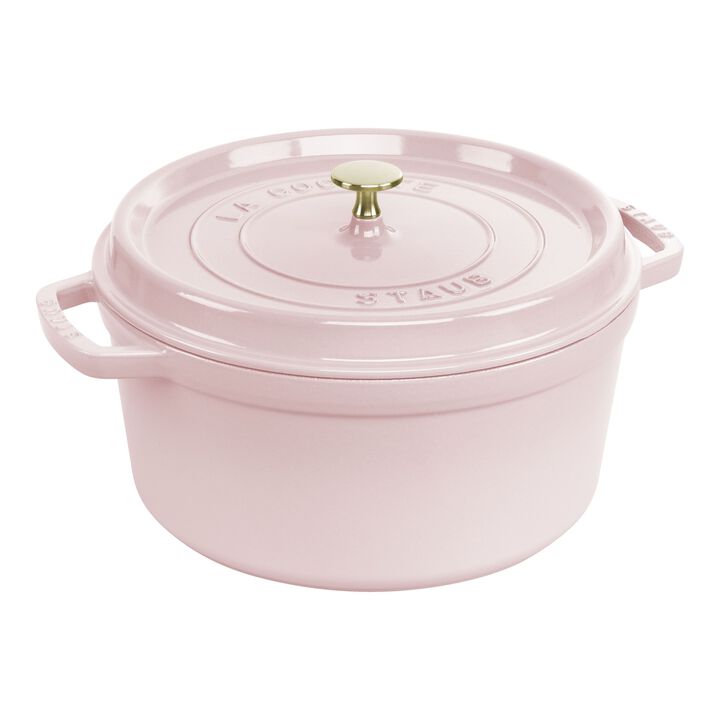 Cast Iron, 7 qt, Round, Dutch Oven, Peony Pink, large 1