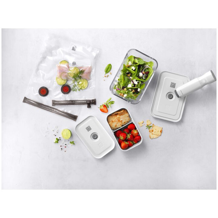 Fresh & Save, Vakuum startkit, Blandning / Glas L/lunchlåda M, 7-st, Vit, large 2