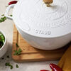 La Cocotte, 4.8 l cast iron round Essential French Oven with Snake Lid, pure-white, small 2