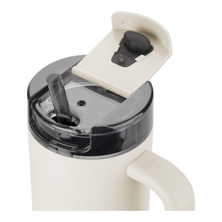 Thermo Plus, Thermo Straw Tumbler, 900 ml, Stainless steel, cream, large 3