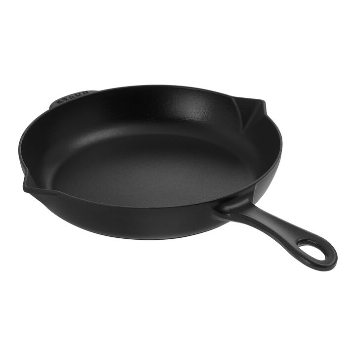 Pans, 26 cm / 10 inch cast iron Frying pan, black - Visual Imperfections, large 1