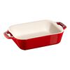 Ceramique, Ovenschaal 14 cm, Rechthoekig, Kersenrood, small 1