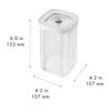 Fresh & Save, 3 PC CUBE Container Set with 3 Sage Green Covers, 2S, transparent-white, small 2