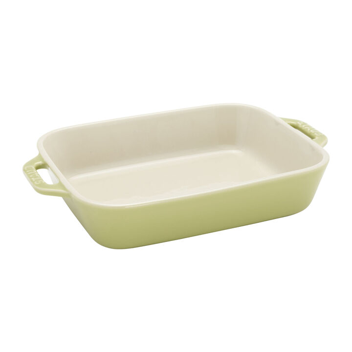 Stoneware, 3-pc, Rectangular Baking Dish Set, Light Green, large 3
