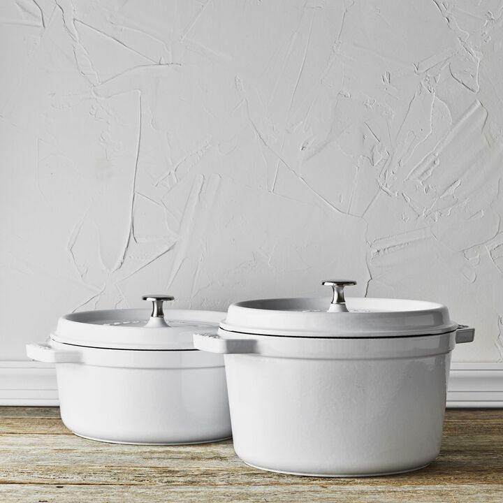 Cast Iron, 4 qt, Round, Dutch Oven, Pure White, large 4