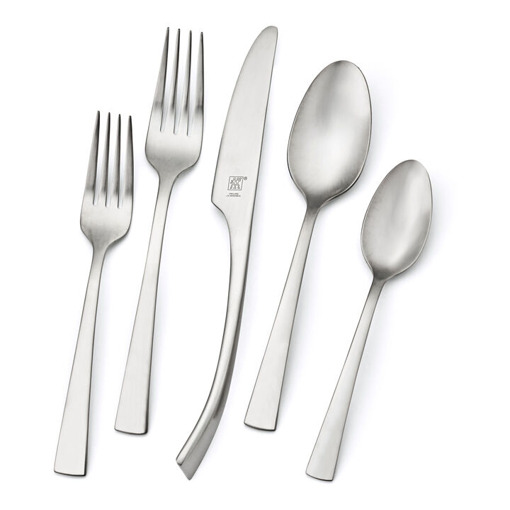 Bellasera (matted), 45-pc Satin Flatware Set, 18/10 Stainless Steel, No-Color, large 1