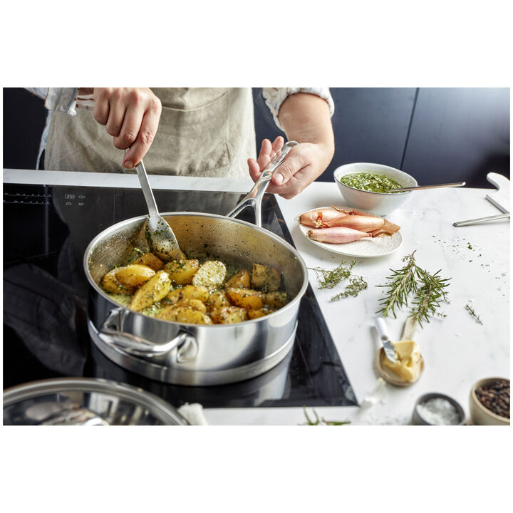 Atlantis, 5 qt Sauté Pan With Helper Handle And Lid, 18/10 Stainless Steel , large 2