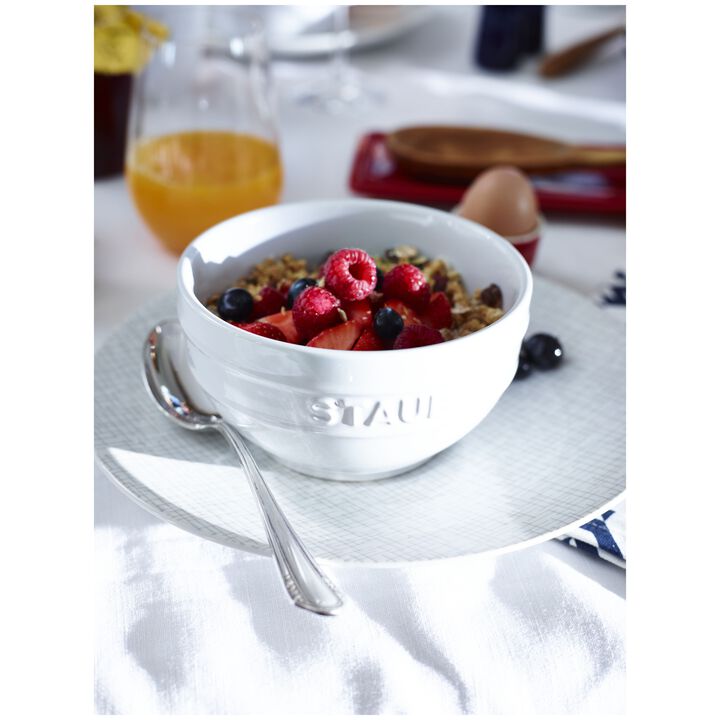 Stoneware, 6.5-inch / 2-pc, Large Universal Bowl Set, White, large 2