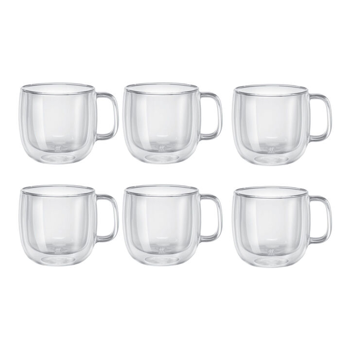 Sorrento, service de verres à cappuccino à double paroi, 6-pces, large 1