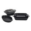 Stoneware, 5-pc, Mixed Baking Dish Set, Matte Black, small 1