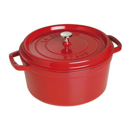 Cocotte 28 cm, rund, Kirsch-Rot, Gusseisen