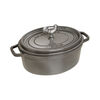 Cast Iron, 5.75 qt, Oval, Coq Au Vin Cocotte, Graphite Grey, small 2
