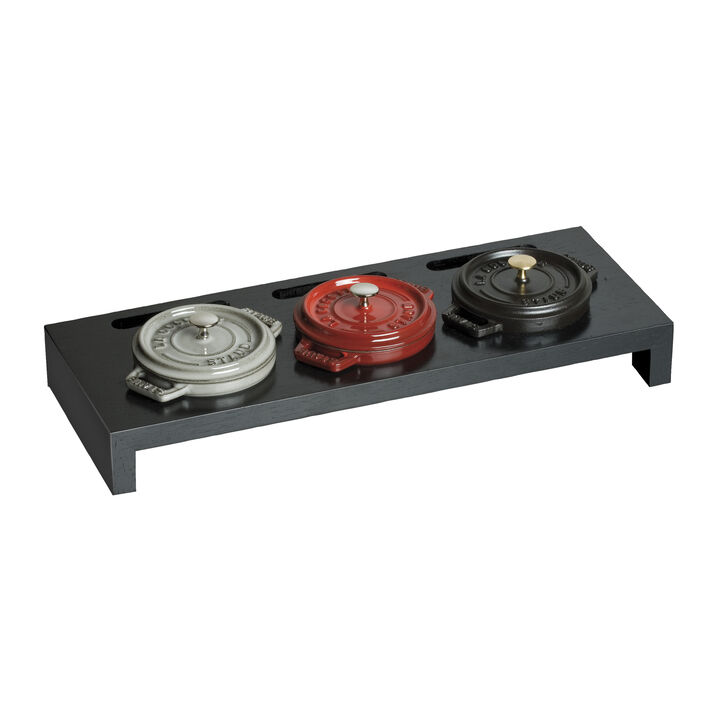 Cast Iron, Fiber Wood, Mini Dutch Oven Stand, Matte Black, large 3