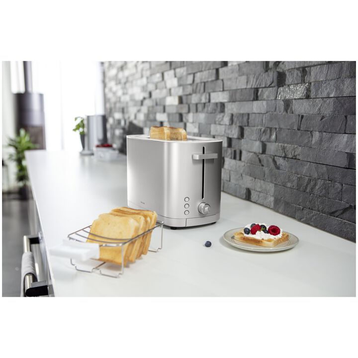 Enfinigy, 2 short slots Toaster with bun warmer silver, large 2