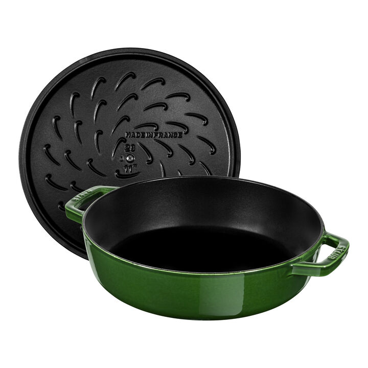 Braisers, 2.5 l cast iron round Saute pan Chistera, basil-green - Visual Imperfections, large 4