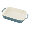 Stoneware, 10.5-x 8-inch, Rectangular, Baking Dish, Rustic Turquoise, small 2