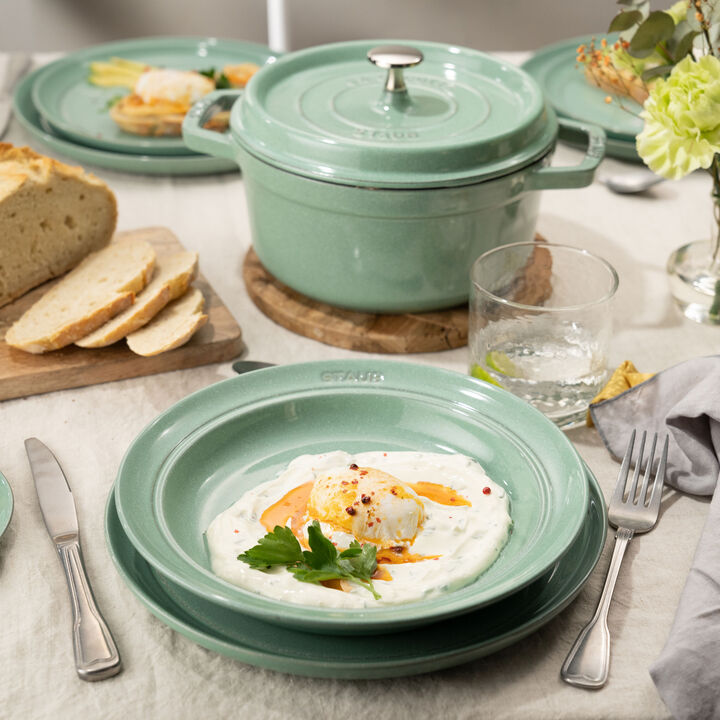 Dining Line, Lot de assiettes plates, 6-pcs. /24 cm, sauge, Céramique, large 2