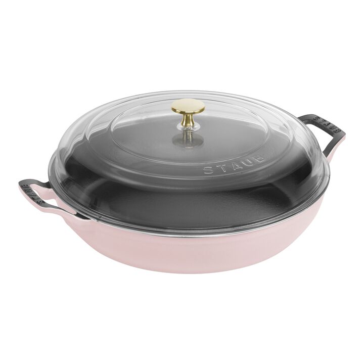 Cast Iron, 3.5 qt, Braiser With Glass Lid, Peony Pink, large 1