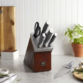 7-pcs, Knife block set, brown