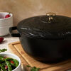 La Cocotte, 4.8 l cast iron round Essential French Oven with Snake Lid, black, small 7