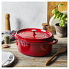 Cast Iron, 5.75 qt, Oval, Dutch Oven, Cherry - Factory Second, small 2