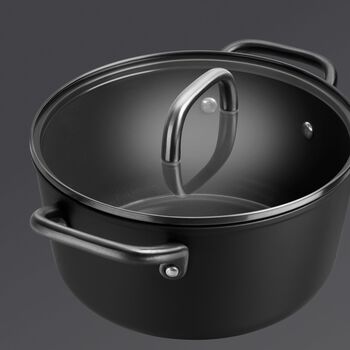 Derin Tencere Cam Kapaklı | 24 cm | Siyah,,large 3