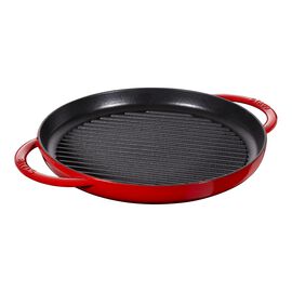 Grelhador 30 cm, redondo, Vermelho cereja, Ferro fundido
