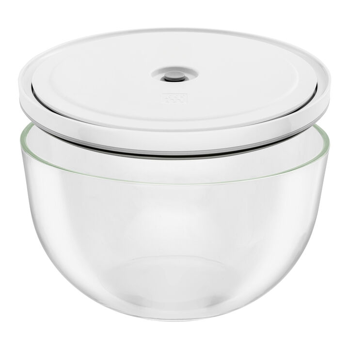 Fresh & Save BOWLS, Vacuum bowl set S/M/L / 6-pc, glass, Transparent-White, large 4