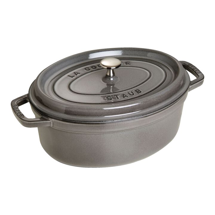 La Cocotte, Cocotte ovale - 31 cm, Colore grigio grafite, large 1
