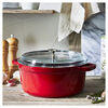 Cast Iron, 4 qt, Round, Glass Lid Dutch Oven, Cherry, small 4