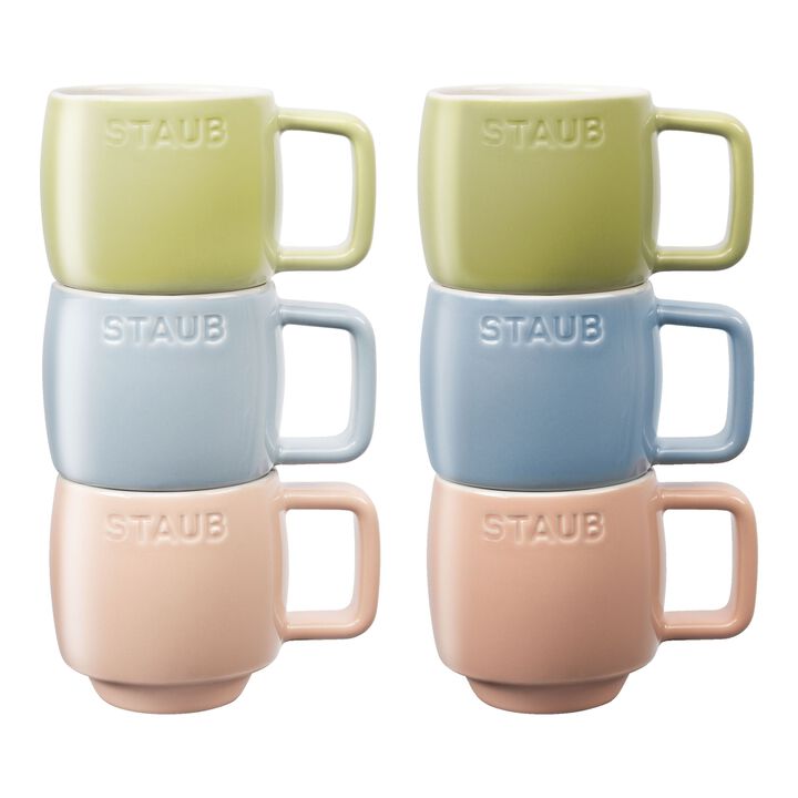 Stoneware, 3.5-oz-/-6-pc  Macaron Espresso Cups, large 1