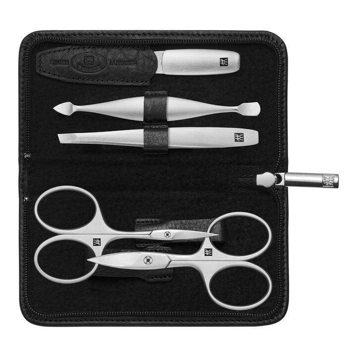 PREMIUM, Étui à fermeture à glissière, 5-pces, Cuir de yak, large 1