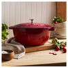 La Cocotte, 4.8 l cast iron round French oven, cherry, small 4