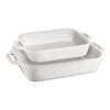 Stoneware, 2-pc, Rectangular Baking Dish Set, White, small 1