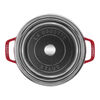 Cast Iron, 4 qt, Round, Glass Lid Dutch Oven, Cherry, small 2